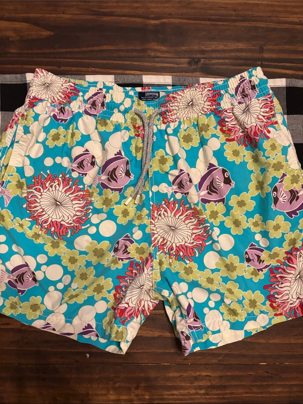 Vilebrequin Fish And Anenome Tropical Print Swim Trunks xl